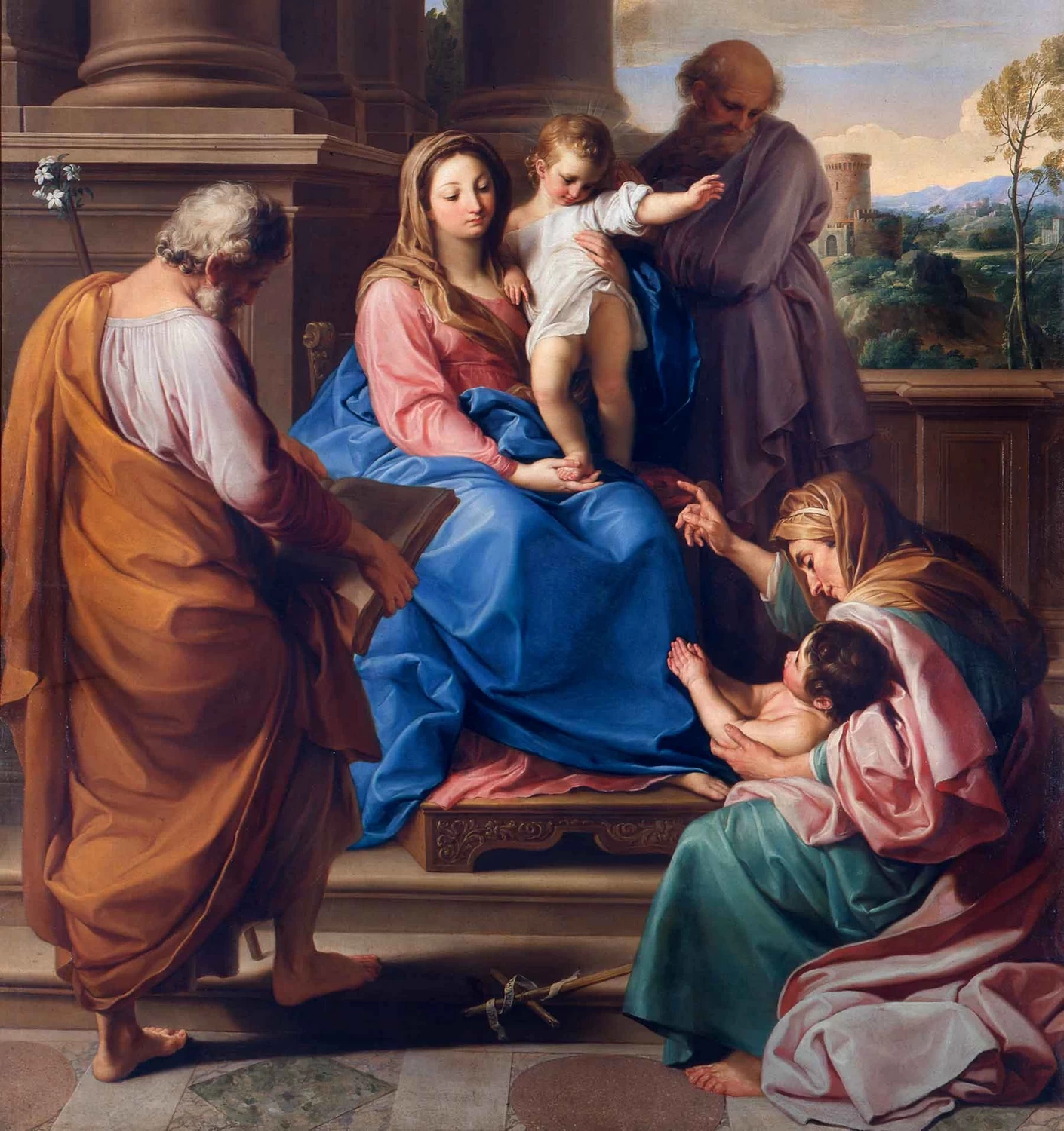 Madonna con il Bambino e i Santi Giuseppe e Zaccaria, Elisabetta e Giovannino - Pinacoteca Brera, Milano, dettaglio, Batoni Pompeo